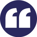 quote icons on a blue background
